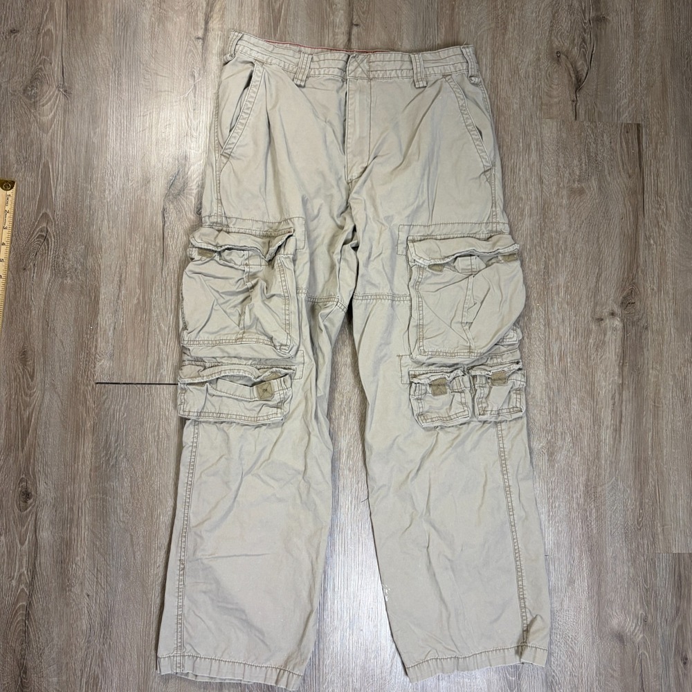 VTG Mossimo Cargo Pants 34x30 Mens 100% Cotton Straight Y2K Vintage Beige